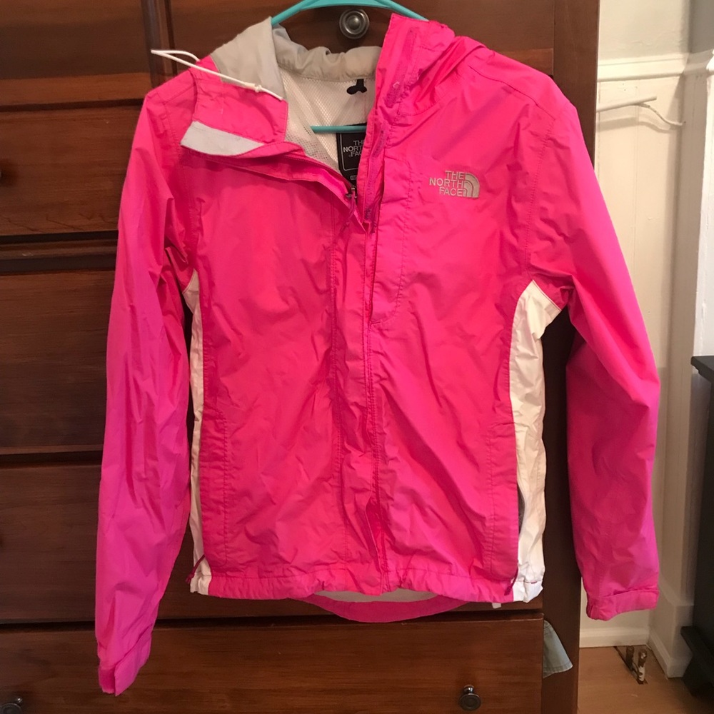 Hot pink North Face Rain Jacket